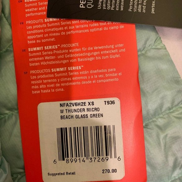 The North Face Womens Thunder Micro Down Puffer Jacket NWT XS - Picture 6 of 6